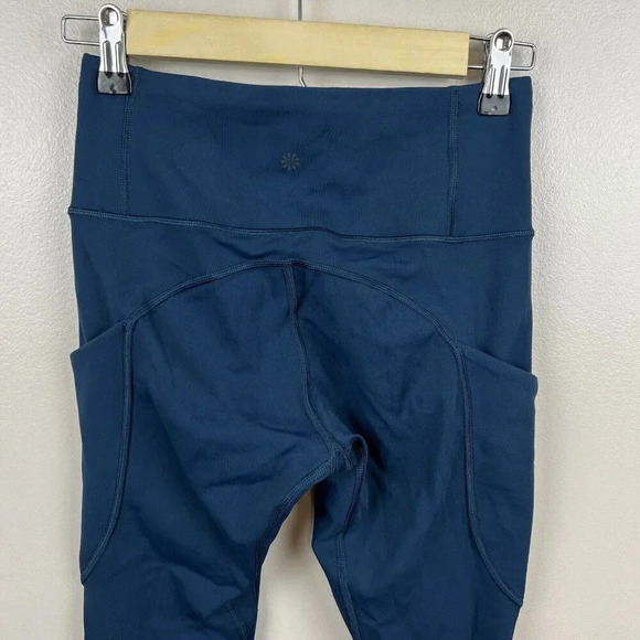 Athleta All In Up For Anything 7/8 Leggings Size XS Teal Athletic Gym Workout - Picture 9 of 12
